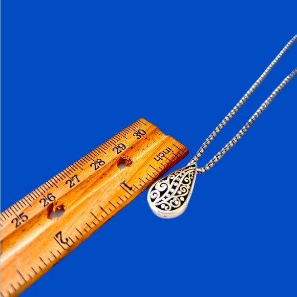 Brighton Telaga teardrop pendant necklace. Silver Plated teardrop design - Picture 3 of 5